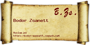 Bodor Zsanett névjegykártya